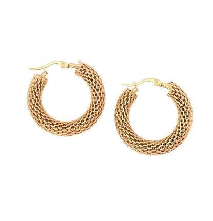 Circle Hoop 18K Gold Plated Earrings