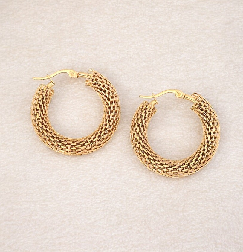 Circle Hoop 18K Gold Plated Earrings