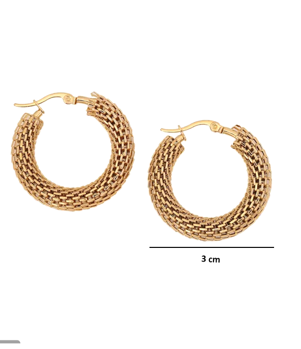 Circle Hoop 18K Gold Plated Earrings