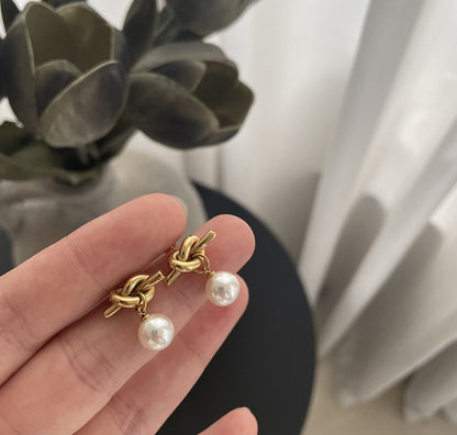 Pearl Drop 18K Gold Plated Earrings