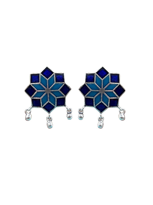 Navya Floral Enamel Stud Earrings