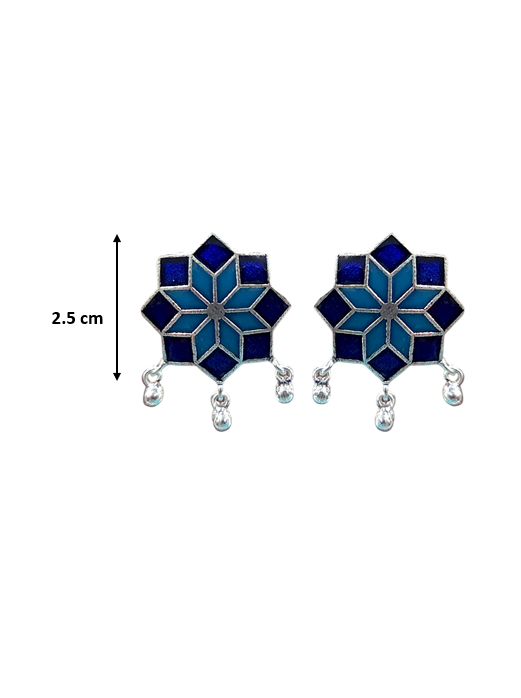 Navya Floral Enamel Stud Earrings