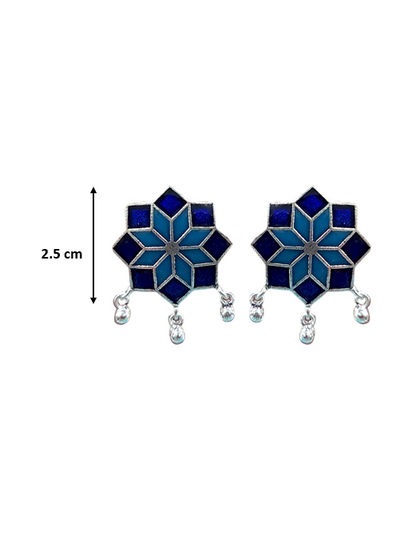 Navya Floral Enamel Stud Earrings