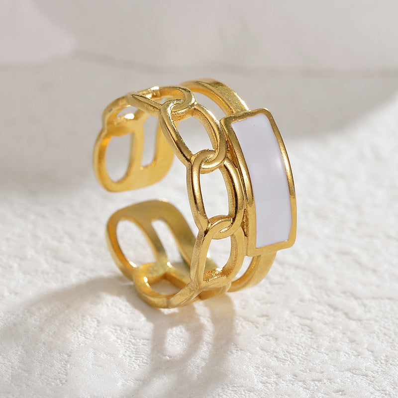 Cut-out 18K Gold Plated Ring