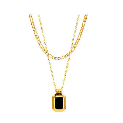 Acrylic Square 18K Gold Plated Necklace