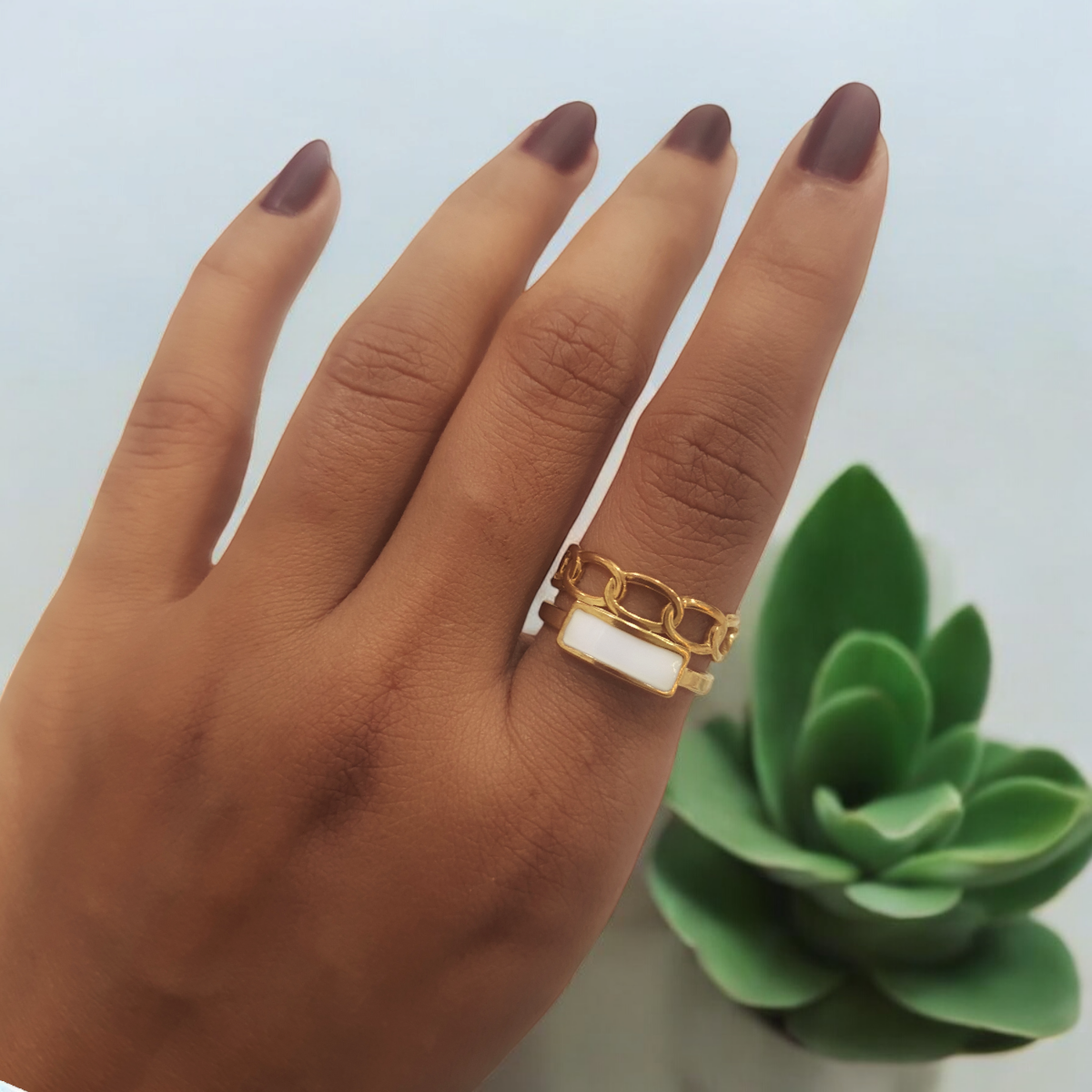 Cut-out 18K Gold Plated Ring