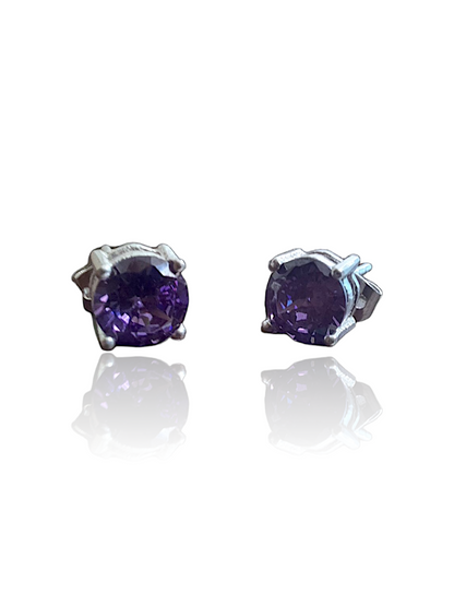 Purple Zircon Stud Earrings