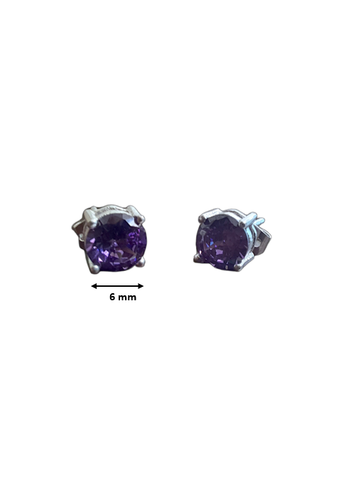 Purple Zircon Stud Earrings