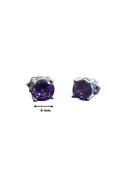 Purple Zircon Stud Earrings