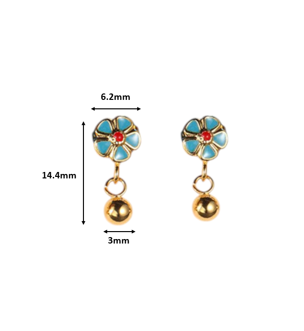 Sweet Flower Enamel Drop Earrings