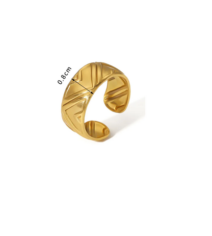 Set of 5 18K Gold Plated Rings