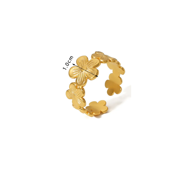 Set of 5 18K Gold Plated Rings