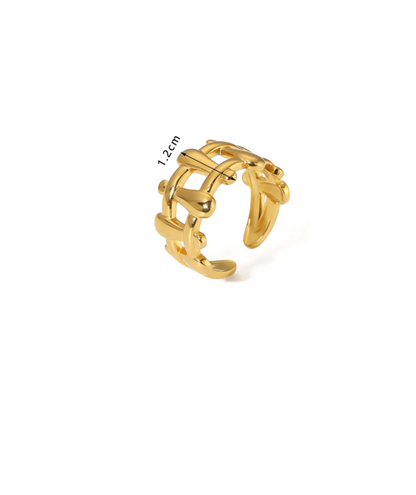 Set of 5 18K Gold Plated Rings