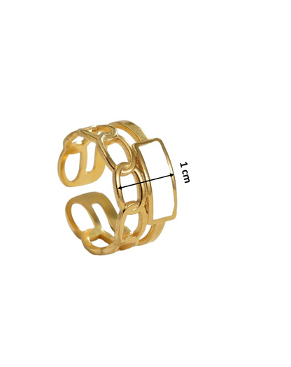 Cut-out 18K Gold Plated Ring