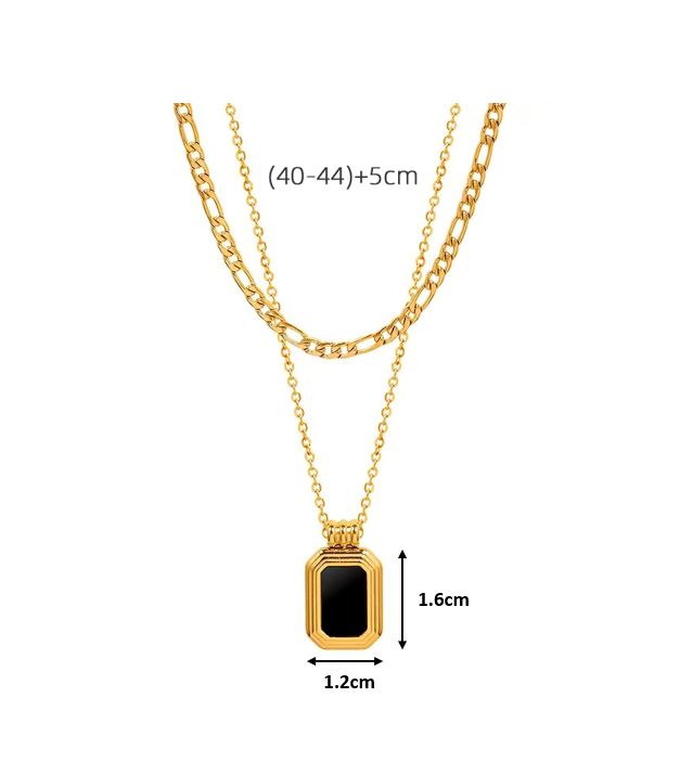 Acrylic Square 18K Gold Plated Necklace