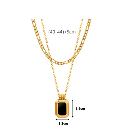 Acrylic Square 18K Gold Plated Necklace