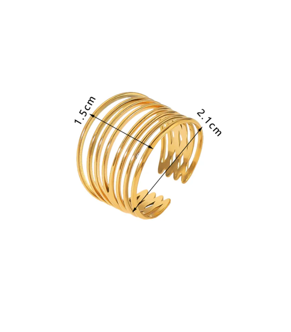 Set of 5 18K Gold Plated Rings