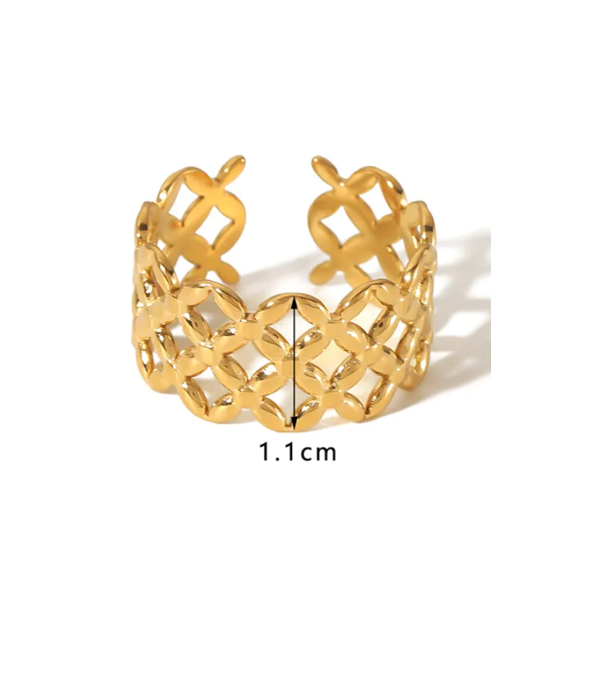 Set of 5 18K Gold Plated Rings