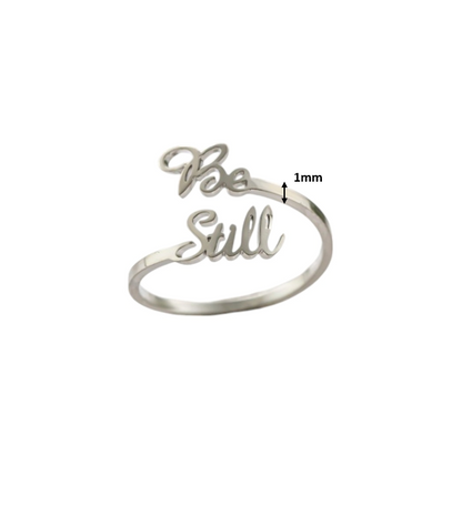 Be Still Titanium Steel Open Ring